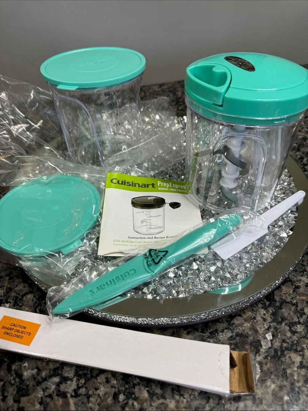 Cuisinart Turquoise PrepExpress Food Prep Set with Spatula NEW